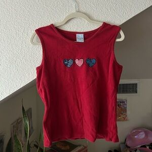 Cascade blues patchwork top! 4th of July ❤️⚪️💙 size medium! Red tank top